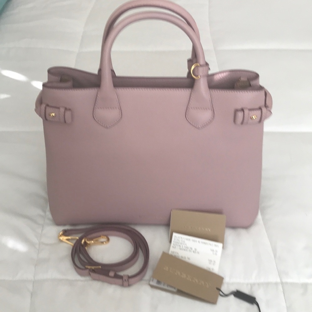 Burberry Check Derby Leather Medium Banner Tote